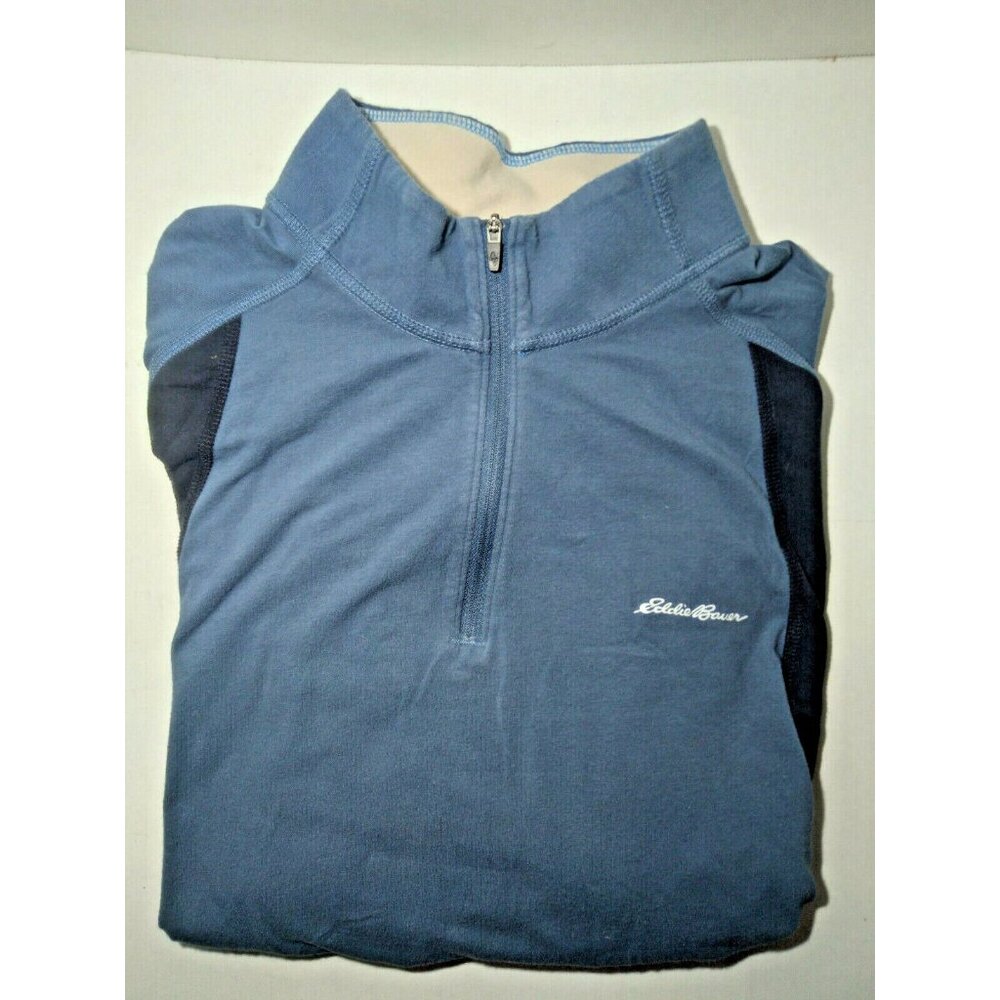 Eddie Bauer Men's Shirt Long Sleeve Blue Active Fit Freedry Size TL